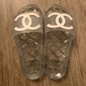 Chanel Clear Pool Slides